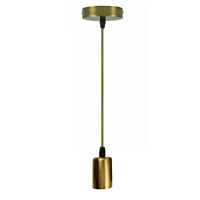 Vintage E27 Fitting Suspension Light Base Yellow Brass Lamp Holder Ceiling Pendant Lights