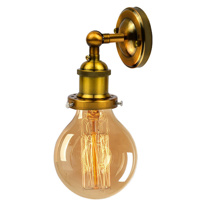 Vintage E27 Industrial Edison Wall Sconce Loft Retro Lamp Light Holder Set