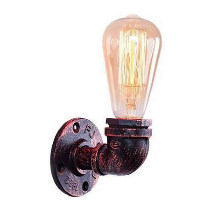 Vintage industriële waterpijplamp Retro Light Steampunk wandkandelaar + gratis lamp