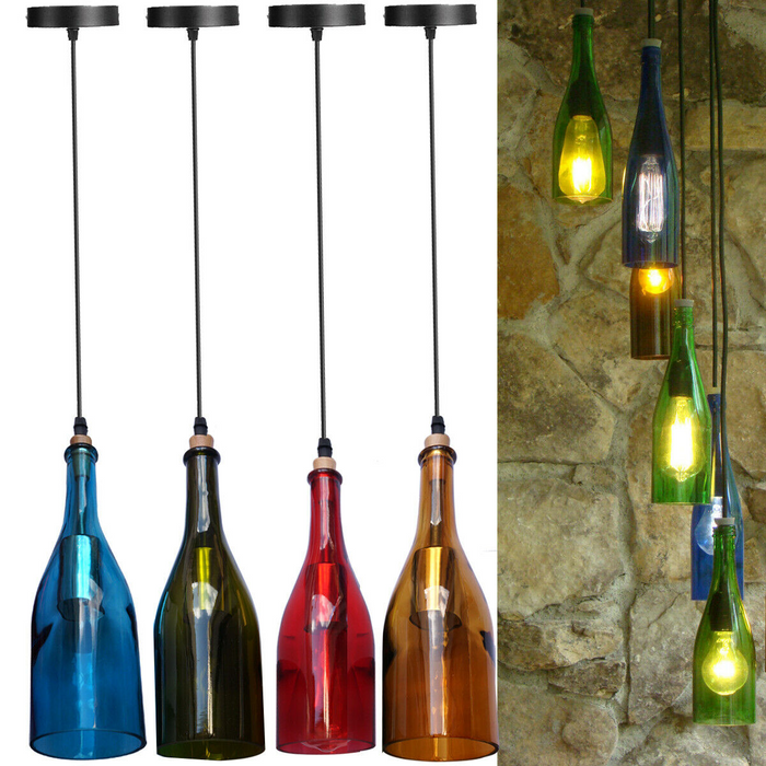 Vintage Retro Wine bottle Ceiling Pendant Light Lamp Shade Chandelier light UK