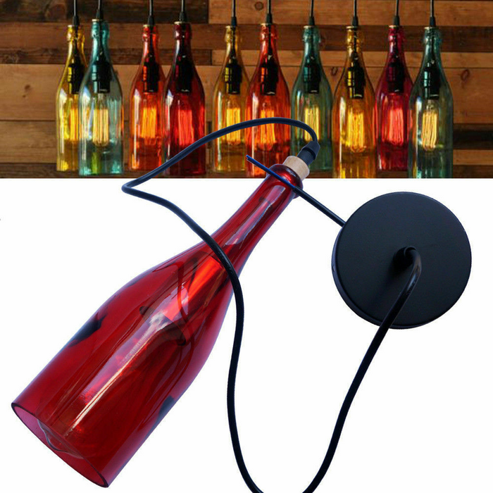 Vintage Retro Wine bottle Ceiling Pendant Light Lamp Shade Chandelier light UK