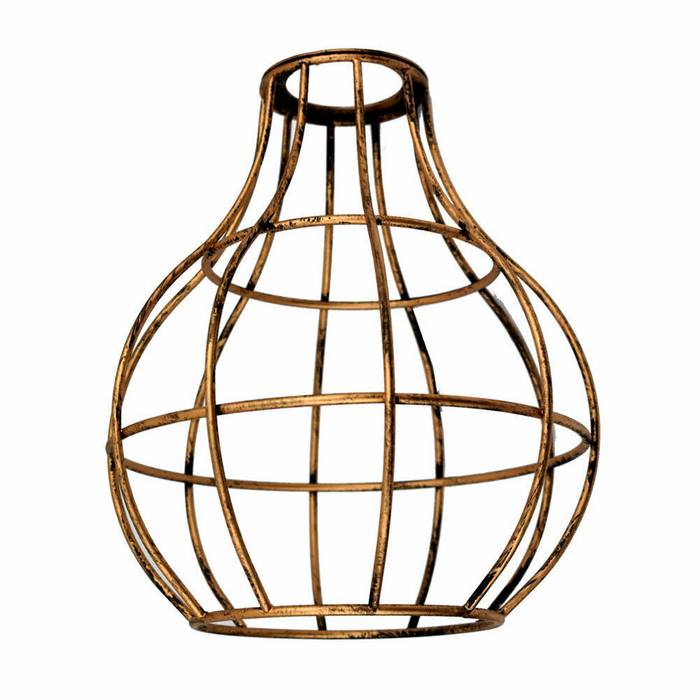 Wire Cage Brushed Copper Vintage Ceiling Light