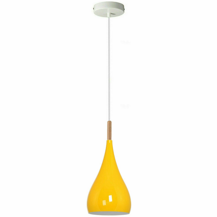 Yellow colour Retro Style Metal Ceiling Hanging Pendant Light Shade Modern Design