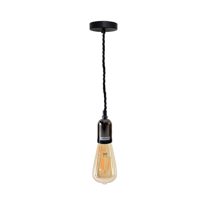 Modern Pendant Light Fabric Wire Black Ceiling Rose E27 Suspension Light Lamp Holder