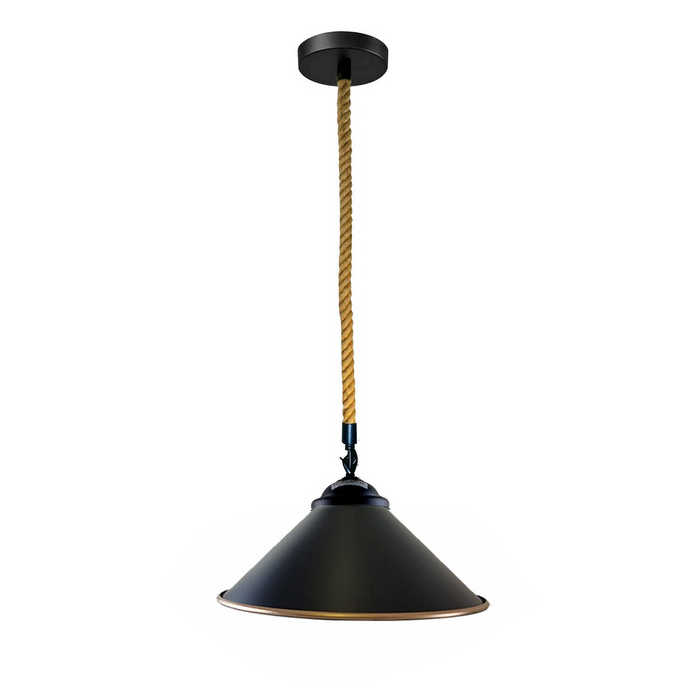 Vintage Retro Industrial Loft Cone Hemp rope Single Pendant Light Retro Lamp