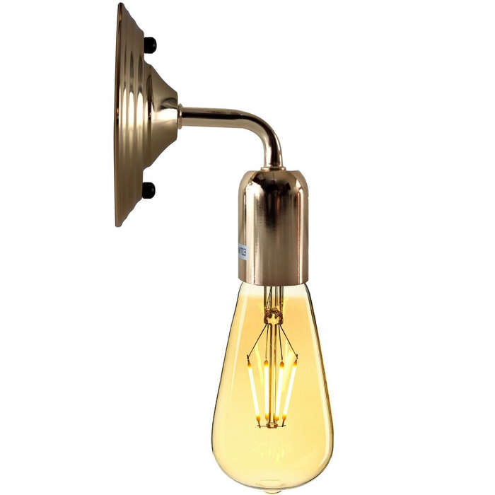 Industriële vintage retro gepolijste schans Franse gouden wandlamp