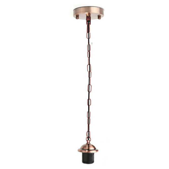 Koperen metalen plafond E27 lamphouder hanglamp met ketting