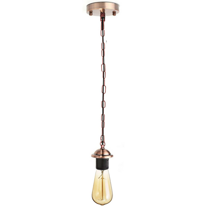 Koperen metalen plafond E27 lamphouder hanglamp met ketting