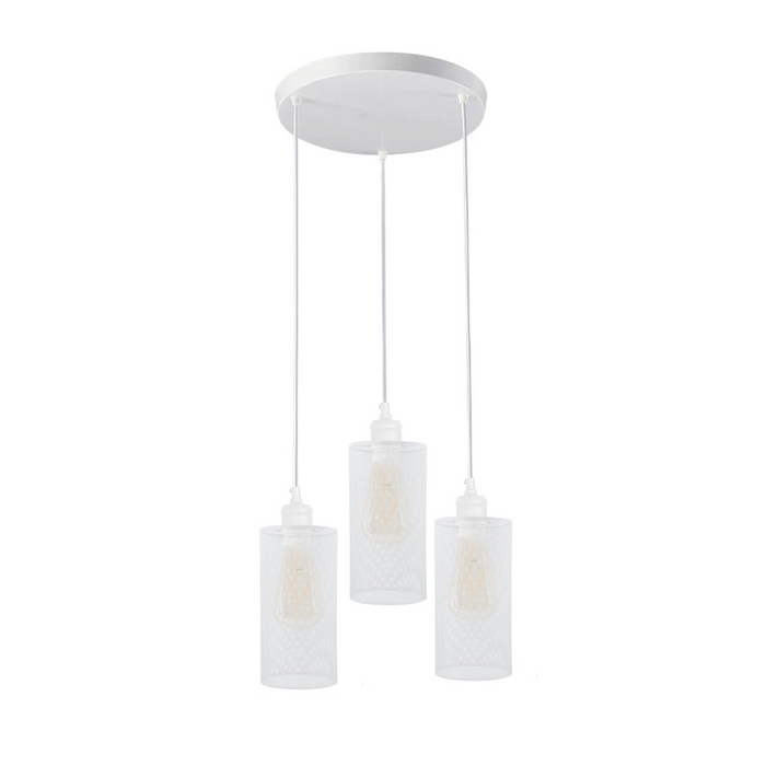 Industrial vintage Retro3 way Round ceiling Various colours cage pendant light E27 Uk Holder