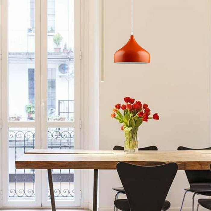 Modern Vintage Industrial E27 Retro Orange Ceiling Wall Lamp Shade Pendant Light