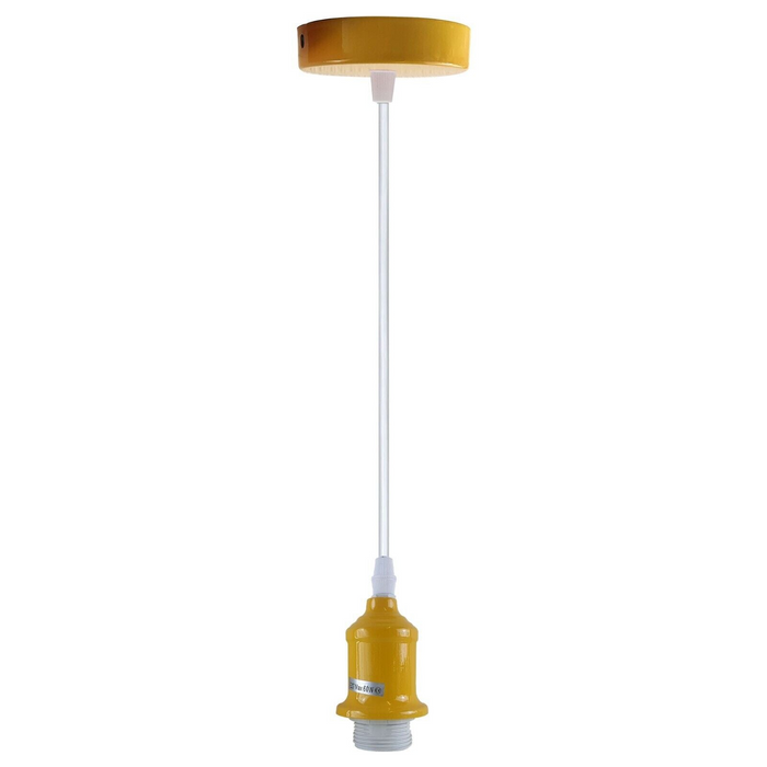 Industrial Vintage Yellow Ceiling Light Fitting E27 Pendant Holder