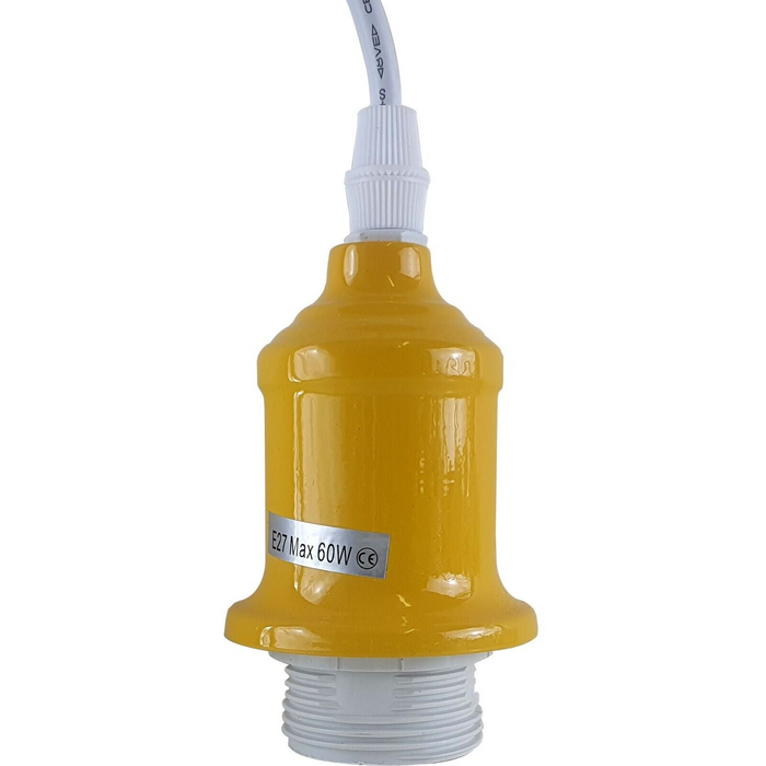 Industrial Vintage Yellow Ceiling Light Fitting E27 Pendant Holder