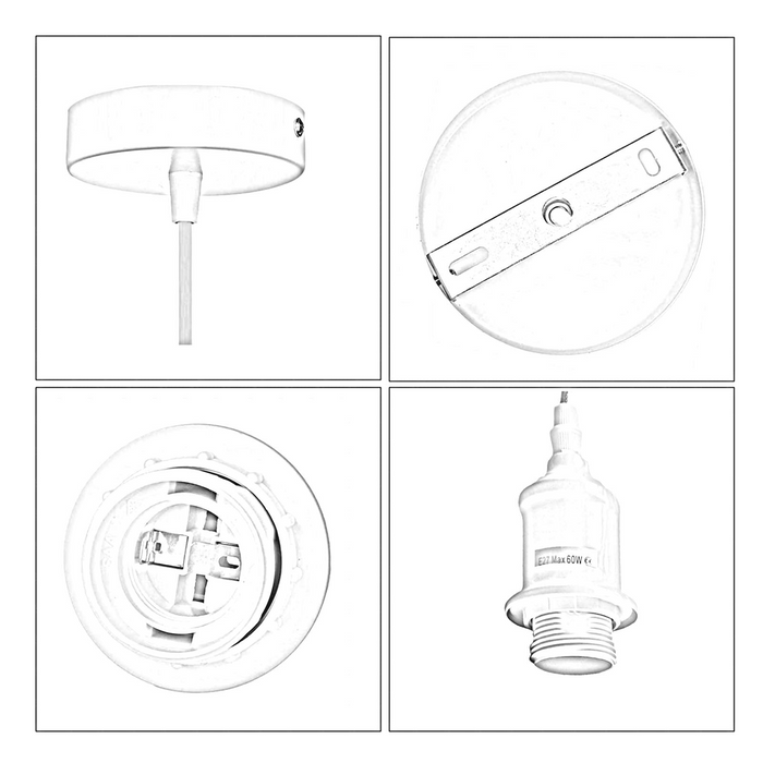 Industrieel Vintage Diverse kleuren Plafondlamp Fitting E27 Hangerhouder