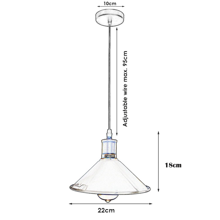 Vintage Industrial Ceiling Pendant Light Retro Loft Style Metal Shade Lamp