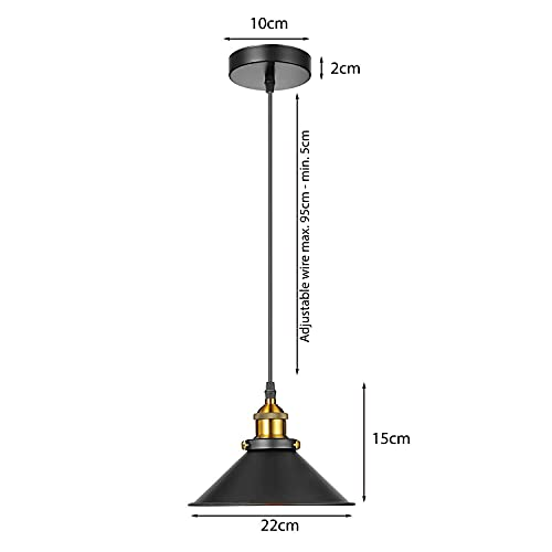 3 Pack Pendant Lamp Cage Hanging Ceiling Light E27 Holder Fitting with 10cm Ceiling Plate Indoor Light