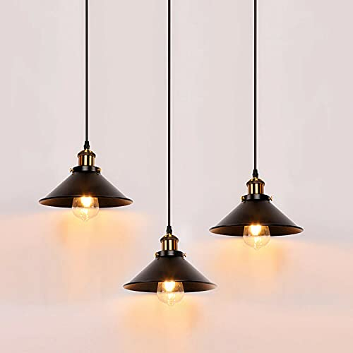 3 Pack Pendant Lamp Cage Hanging Ceiling Light E27 Holder Fitting with 10cm Ceiling Plate Indoor Light