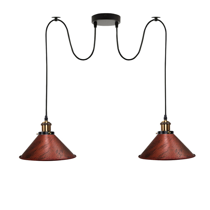 Rustic Red 2 Way Retro Industrial Ceiling E27 Hanging Lamp Pendant Light