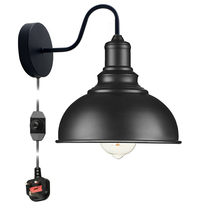 Wall Light Mounted E27 Matte Black Retro Wall Light lamp