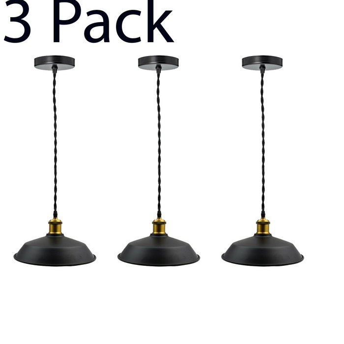 3 Pack Vintage Loft Chandelier Ceiling Pendant Lamp Shade Industrial (without Bulb)