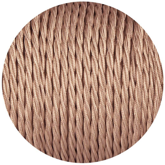 3 Core Twisted Electric Cable Covered Rose Gold Color Fabric 0.75mm