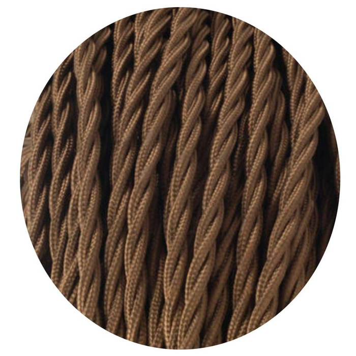 3 Core Twisted Electric Cable Covered Light Brown Color Fabric Flex 0.75mm