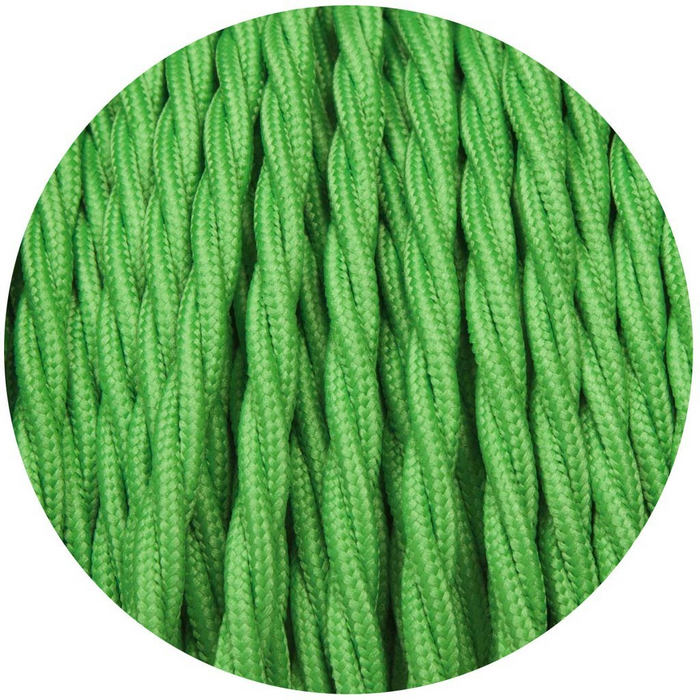 3 Core Twisted Electric Cable Covered Light Green Color Fabric 0.75mm