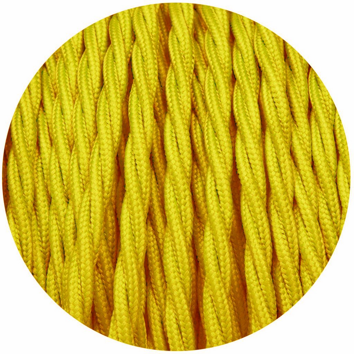 3 Core Twisted Electric Cable Solid Yellow Color Fabric 0.75 Mm