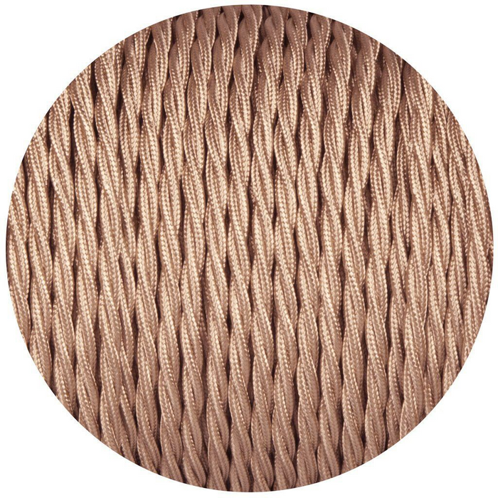 2 Core Twisted Electric Cable Rose Gold Color Fabric 0.75mm