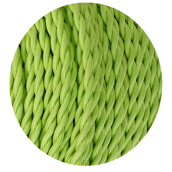 2 Core Twisted Electric Cable Light Green Color Fabric 0.75mm