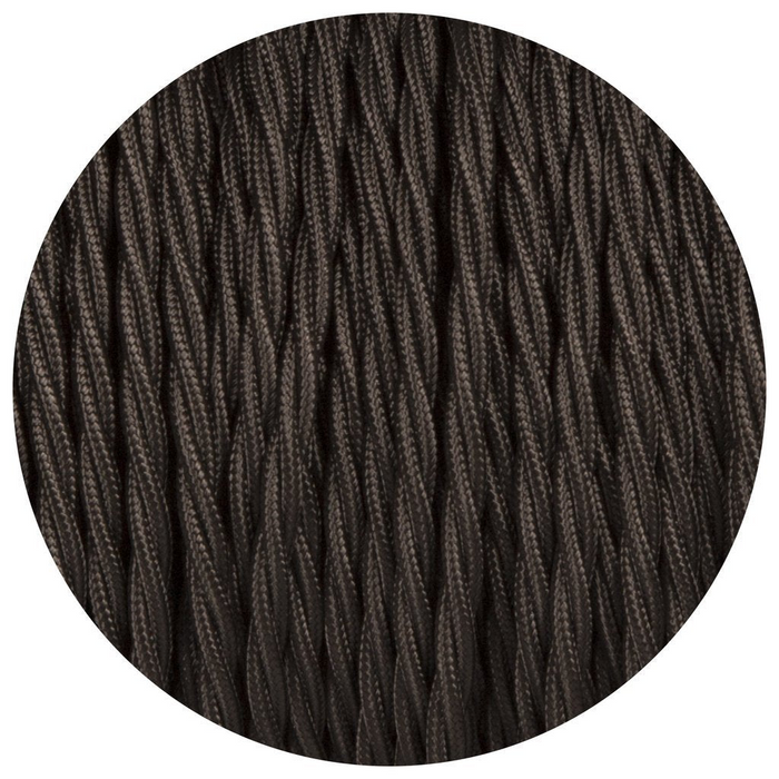 2 Core Twisted Electric Cable Covered By Solid Black Color Fabric 0.75mm