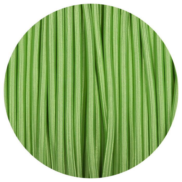 Light Green 2 Core Round Fabric Flex Braided Cloth Cable Lighting Wire