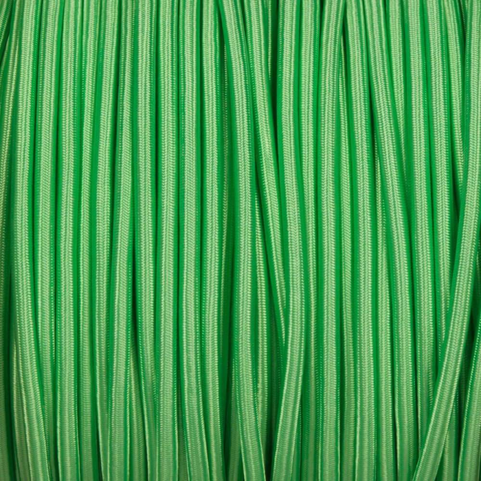 Light Green 2 Core Round Fabric Flex Braided Cloth Cable Lighting Wire