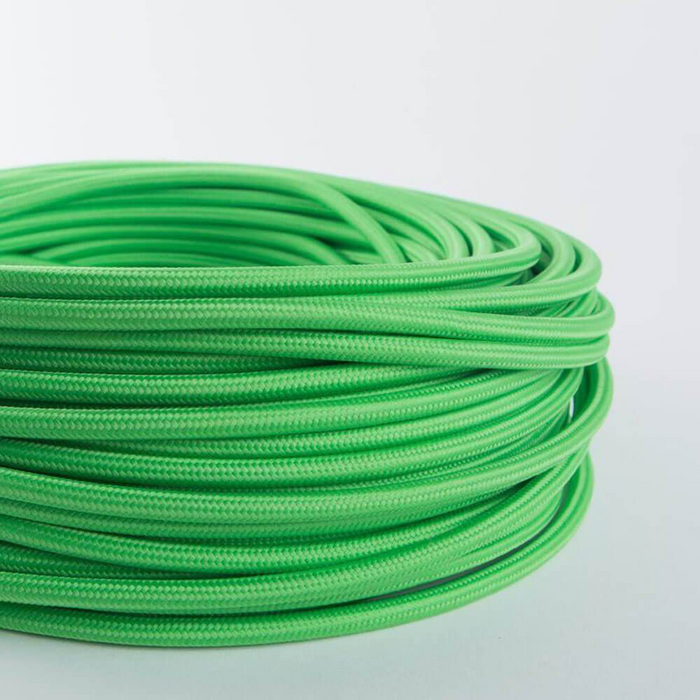 Light Green 2 Core Round Fabric Flex Braided Cloth Cable Lighting Wire