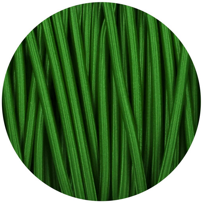 Green Round Fabric Flex 2 Core Braided Cloth Cable Lighting Wire