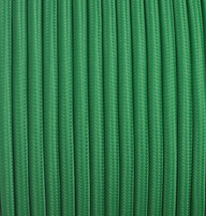 Green Round Fabric Flex 2 Core Braided Cloth Cable Lighting Wire