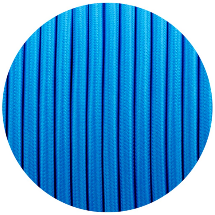 5m pa 2 Core Round Vintage Braided Fabric Blue Cable Flex 0.75mm