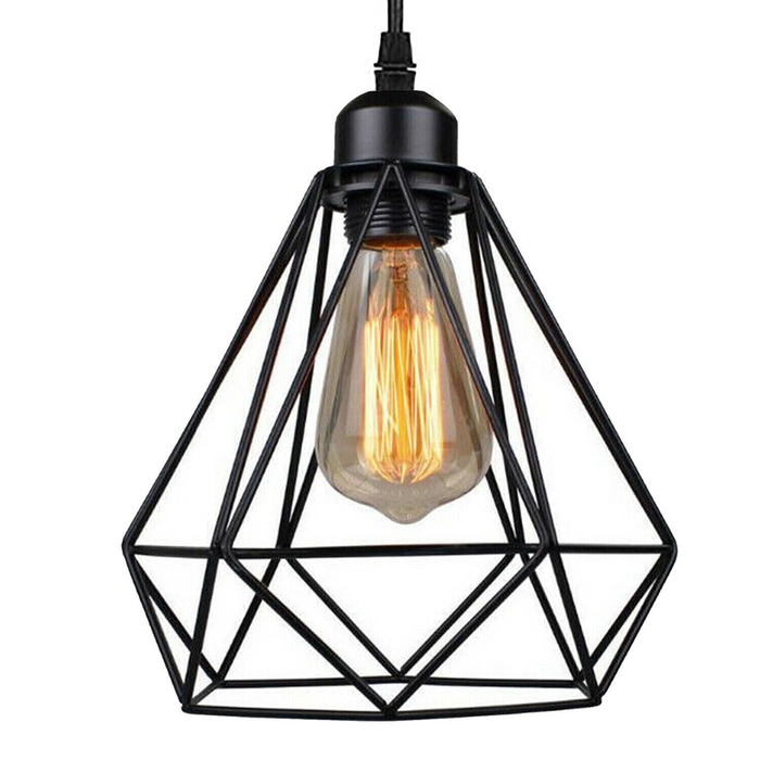 Industrial Kitchen Island Chandelier 3 Light Cage Ceiling Hanging Pendant Lamp