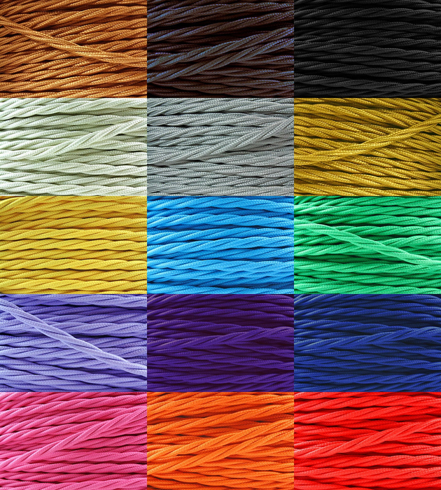 5 Meter 3 Core Braided Twisted Fabric Cable Lighting Flexible Cord Vintage Electric Wire