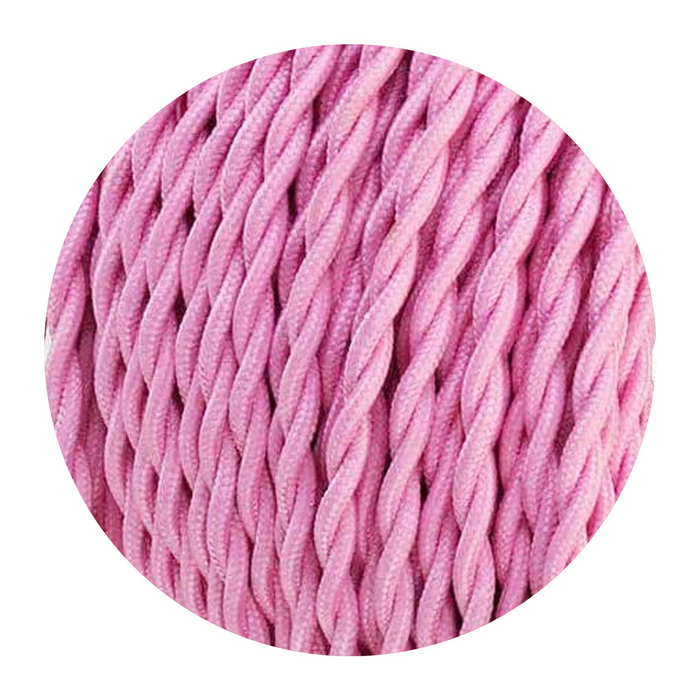 5m Baby Pink 2 Core Twisted Electric Fabric 0.75mm Cable