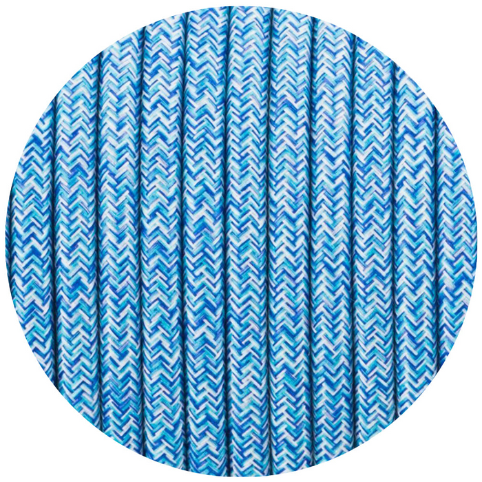 Vintage 2core Electric round cable covered with coloured fabric textile cable, Ideal for lights, lightning and lamps.