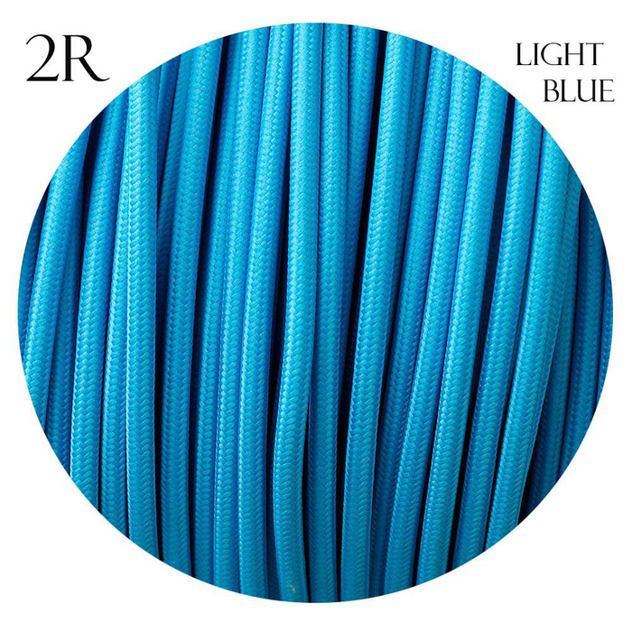 Vintage 2core Electric round cable covered with coloured fabric textile cable, Ideal for lights, lightning and lamps.