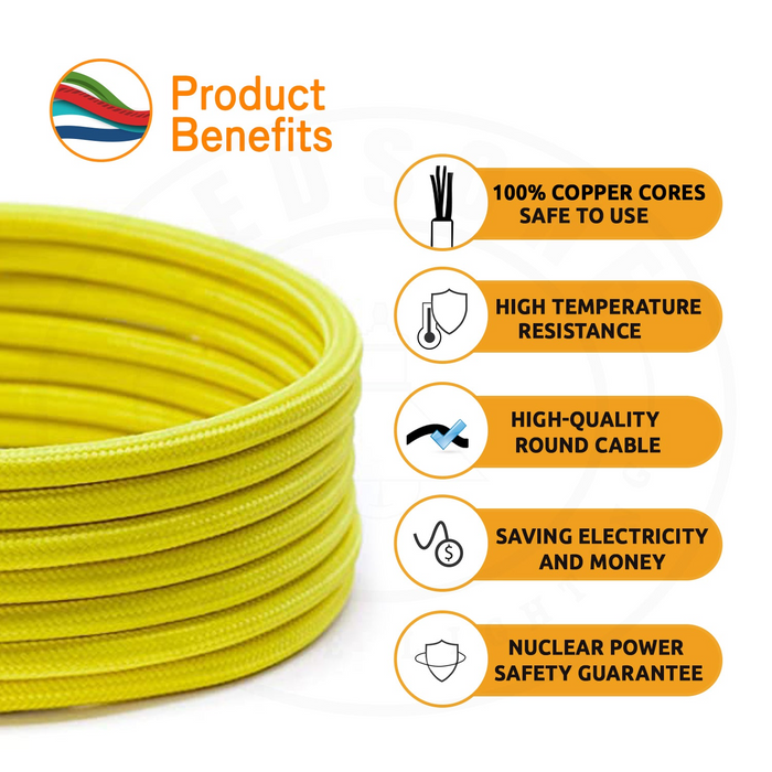 2 core Twisted Italian Braided Cable, Electrical Fabric Flexible Lamp Cable Wire Cord for UK Light