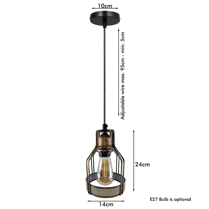 Vintage Retro Industrial Ceiling Pendant Living Room Kitchen Indoor Hanging Lamp Bird Cage Lighting