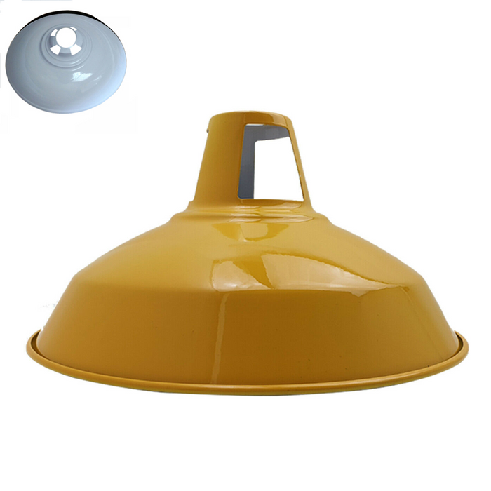 Industrial Style Barn Slotted Lamp Shade Metal Yelow Ceiling Pendant Light Shade