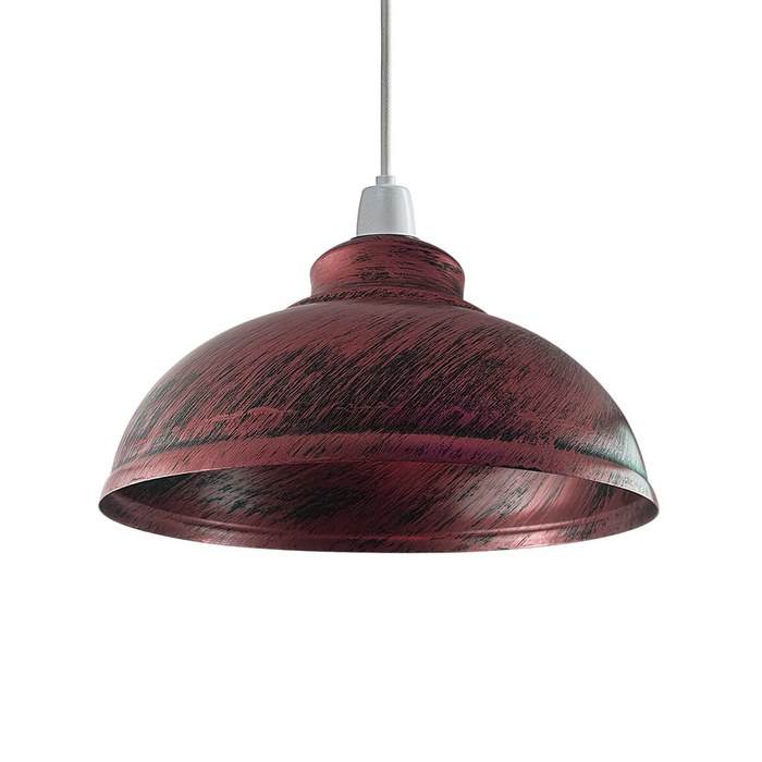 Rustic Red Retro Pendant Light Vintage Industrial Ceiling Lights Metal Cage Lamp Shade