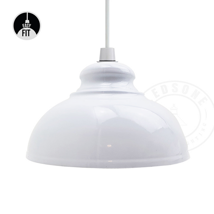 Witte retro-stijl Coolie taps toelopende metalen plafondhanglamp