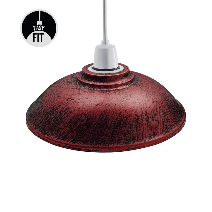 Moderne retro hangende plafondlamp met kap rustiek rood