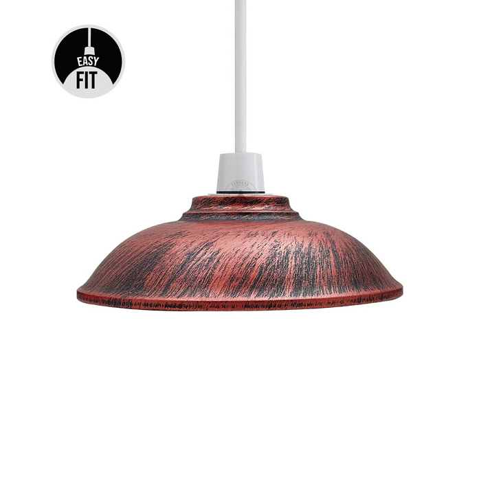 Moderne retro hangende plafondlamp met kap rustiek rood