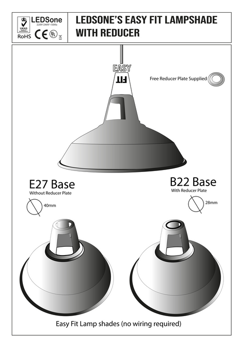 Moderne plafondroodlichtschermen Meerkleurige en type lampenkappen Easy Fit Nieuw