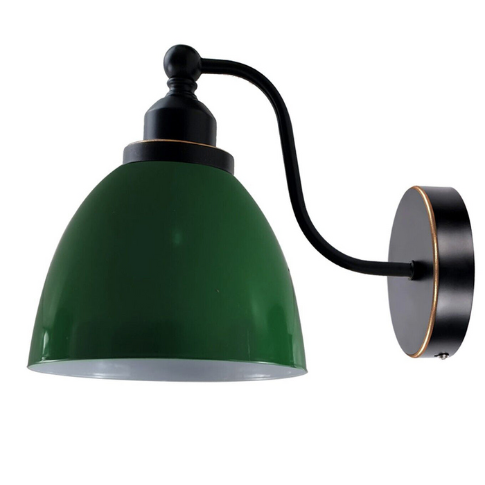 Industrial Vintage Modern Retro Swan Neck Metal Arm E27 Sconce Green Wall Mount Light